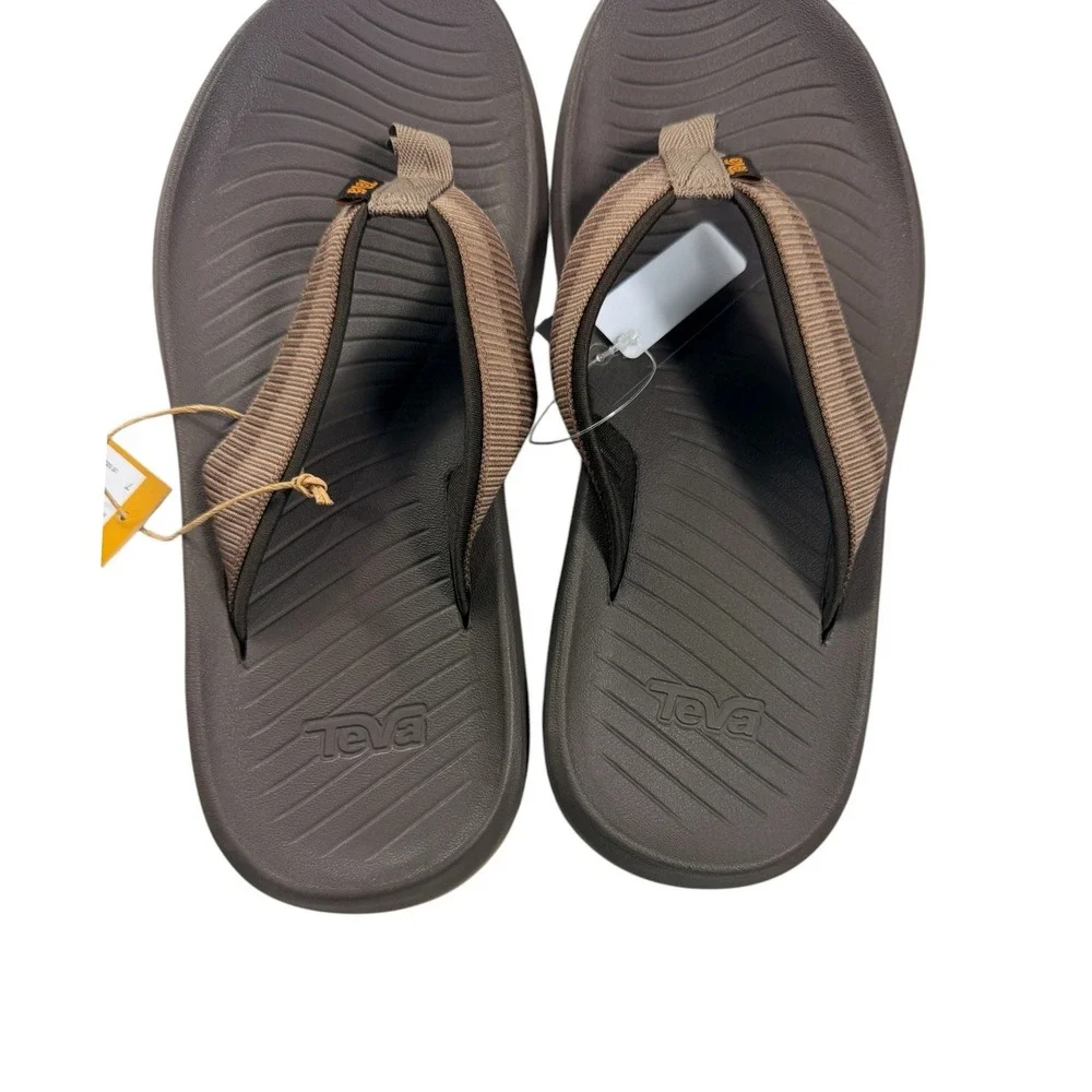 Teva Mens Hurricane Flip Sandals Archive Ladder Bison Brown 1169492 Size 7 NEW